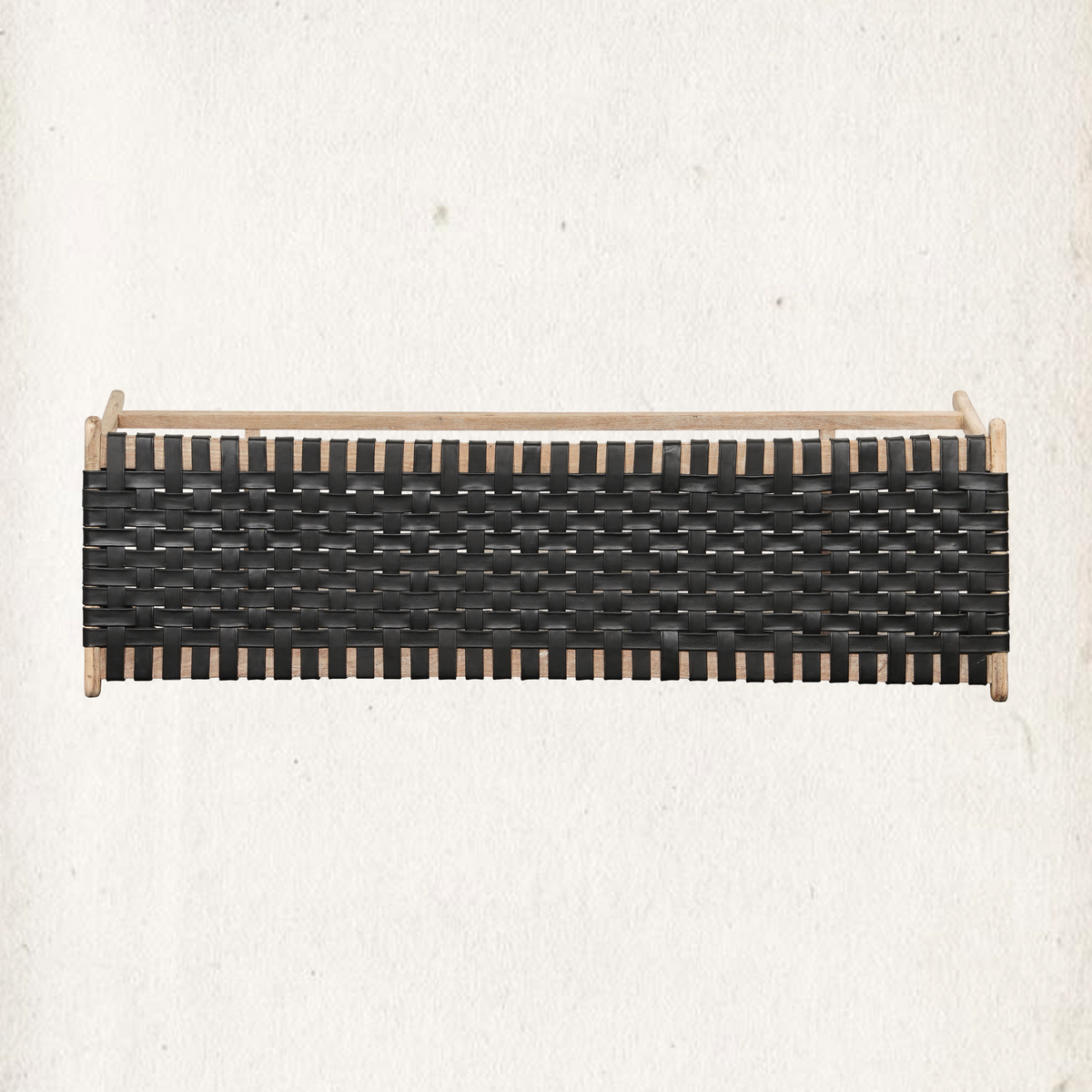 Pascua Leather Bench, Noir