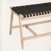 Pascua Leather Bench, Noir