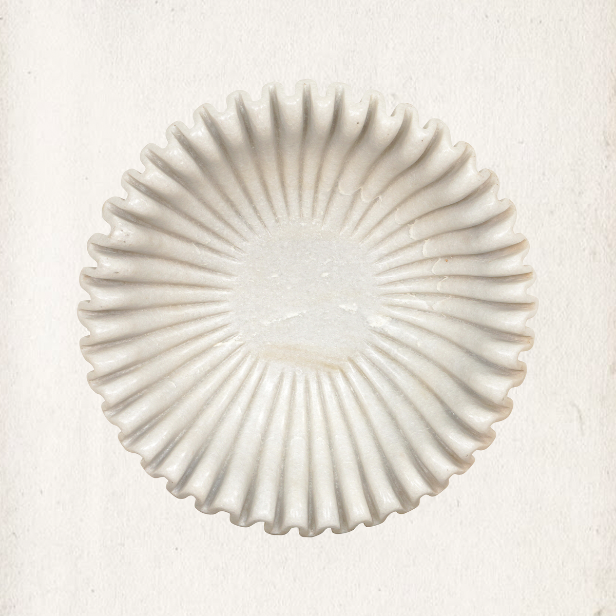 Scalloped Round Marble Bowl, X-Large