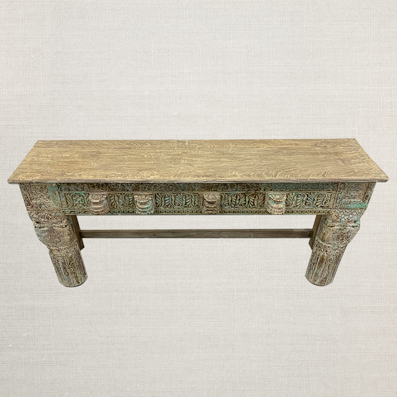 Adana Carved Vintage Console Table (A131)