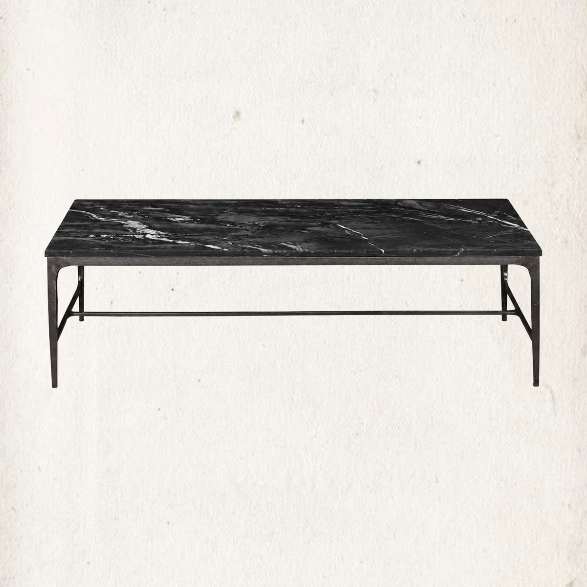 Lausanne Marble and Iron Coffee Table 55"