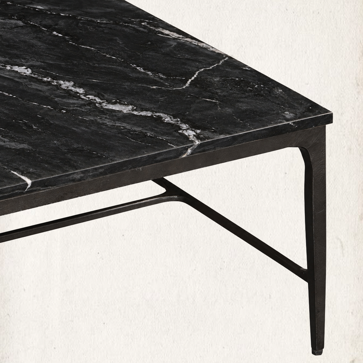Lausanne Marble and Iron Coffee Table 55"