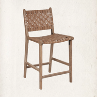 Pasuca Leather Counter Stool, Sequoia