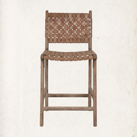 Pasuca Leather Counter Stool, Sequoia