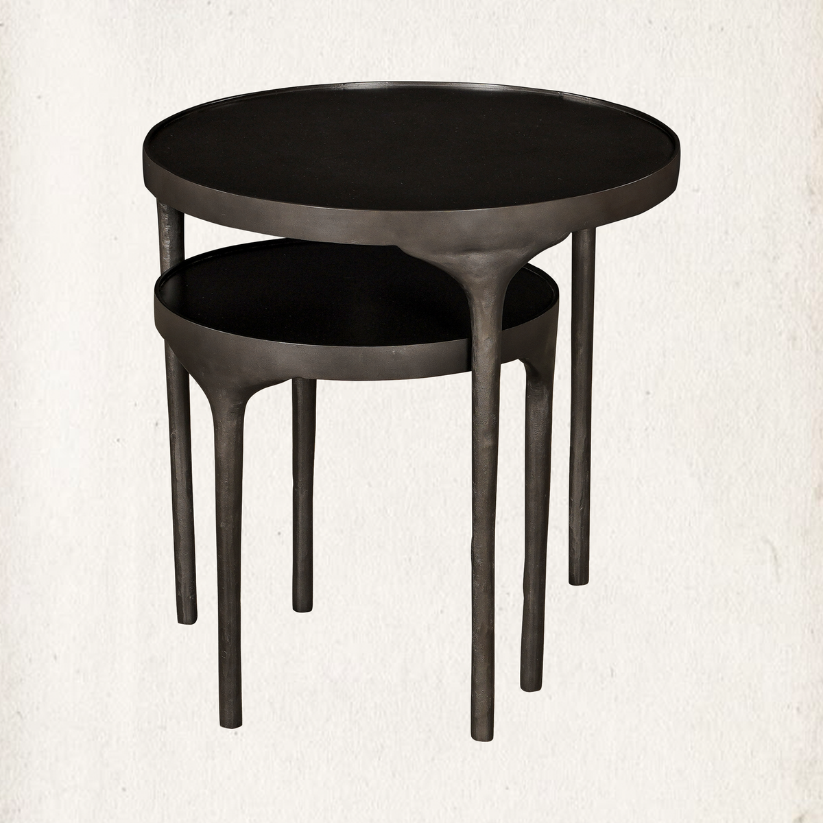 Blackened Iron Nesting Tables, Set of Two