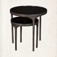 Blackened Iron Nesting Tables, Set of Two