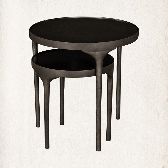 Blackened Iron Nesting Tables, Set of Two