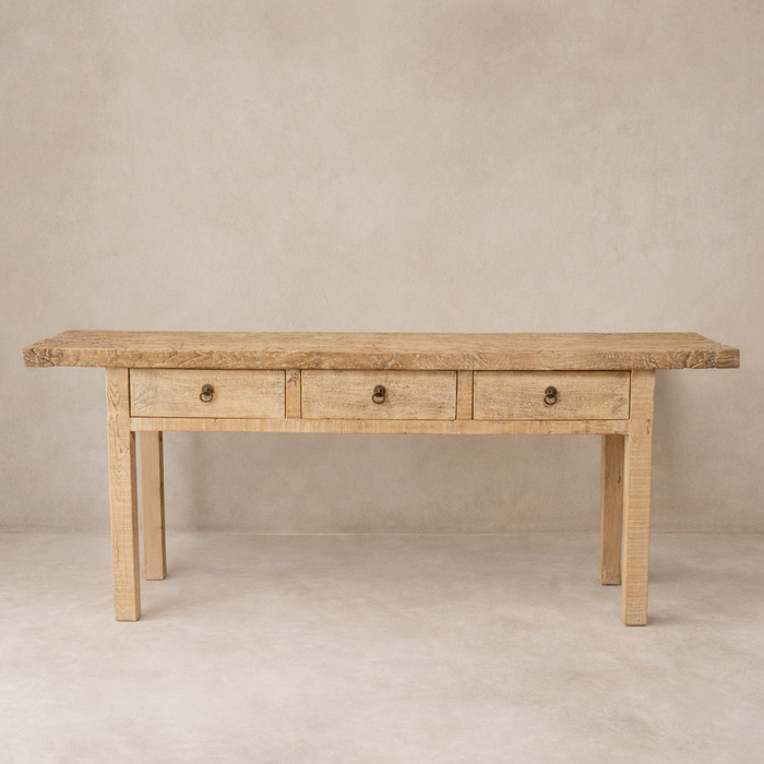 Antique Elm Console Table - Circa 1945 (A)
