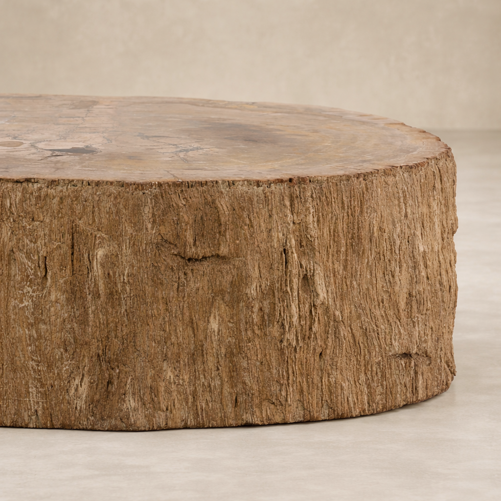 Close-up of the Arik Coffee Table showcasing its natural wood texture and rustic finish.