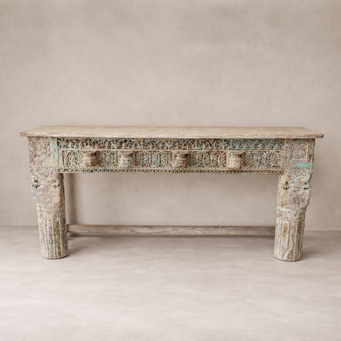 Adana Carved Vintage Console Table (A131)