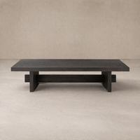 Front view of the Arles Coffee Table in a sleek black finish, highlighting its modern design.