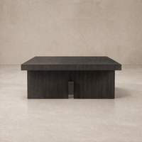 Front view of the Arles Coffee Table featuring a sleek, dark wood finish and minimalist design.