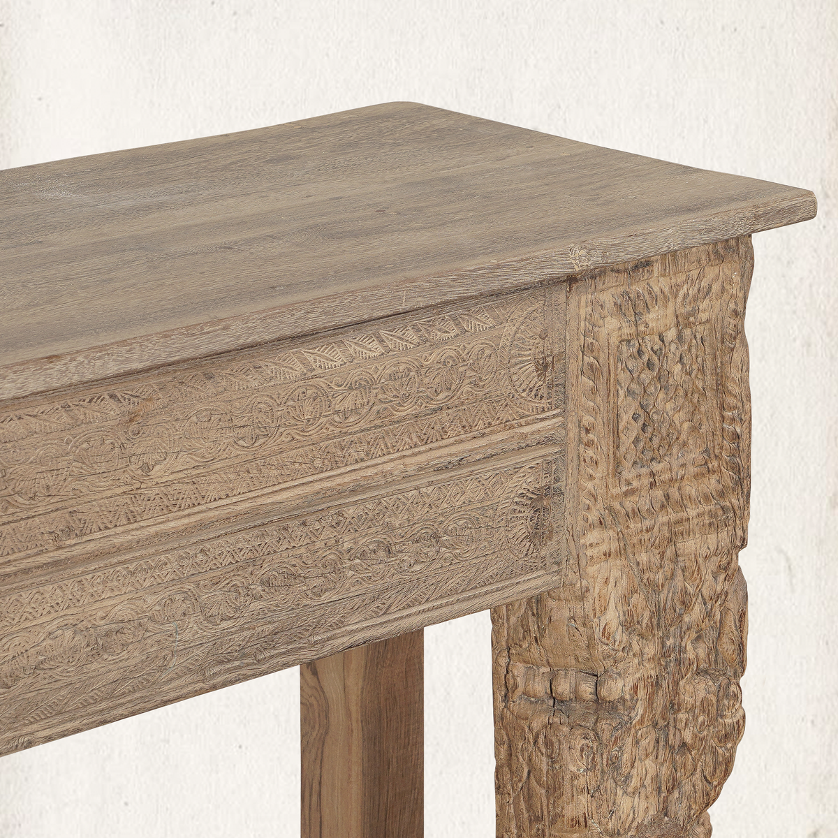 Adana Carved Vintage Console Table 87.5"