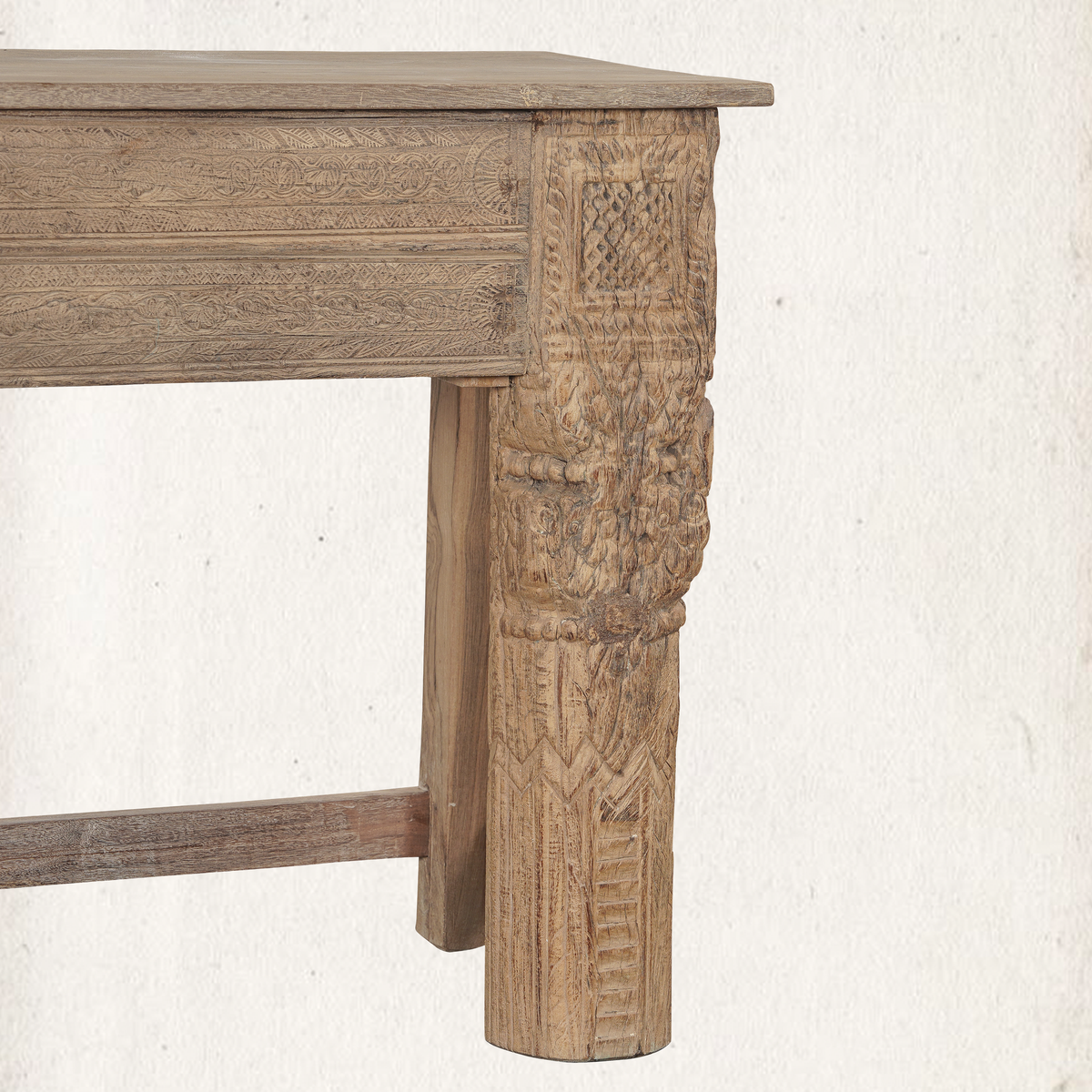 Adana Carved Vintage Console Table 87.5"