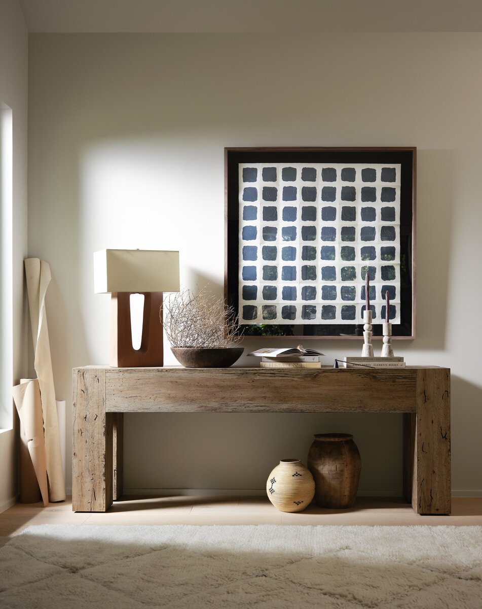 Rustic Brisa Console Table in a stylish setting, featuring a natural wood finish and clean lines.