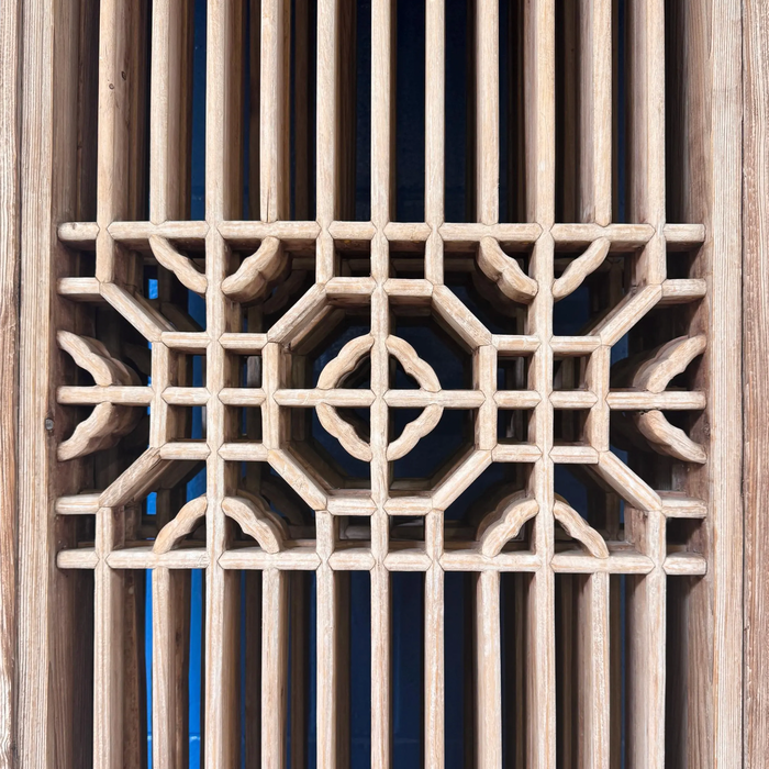 Carved Elm Vintage Lattice Doors - Complete Set (TJH26)