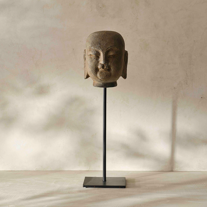 Bluestone Buddha Head on Stand (TJH-27)