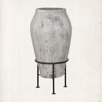 Vintage Tandoor Vessel on Iron Stand