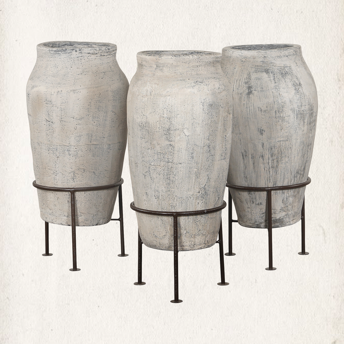 Vintage Tandoor Vessel on Iron Stand