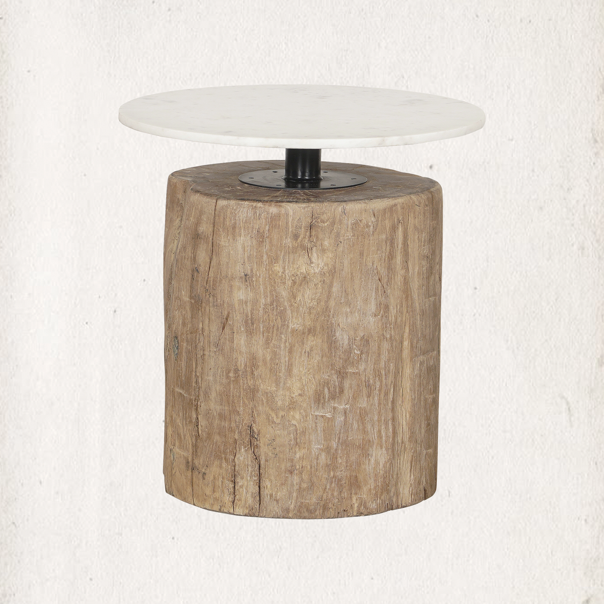 Wren Marble and Beam Side Table