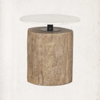 Wren Marble and Beam Side Table