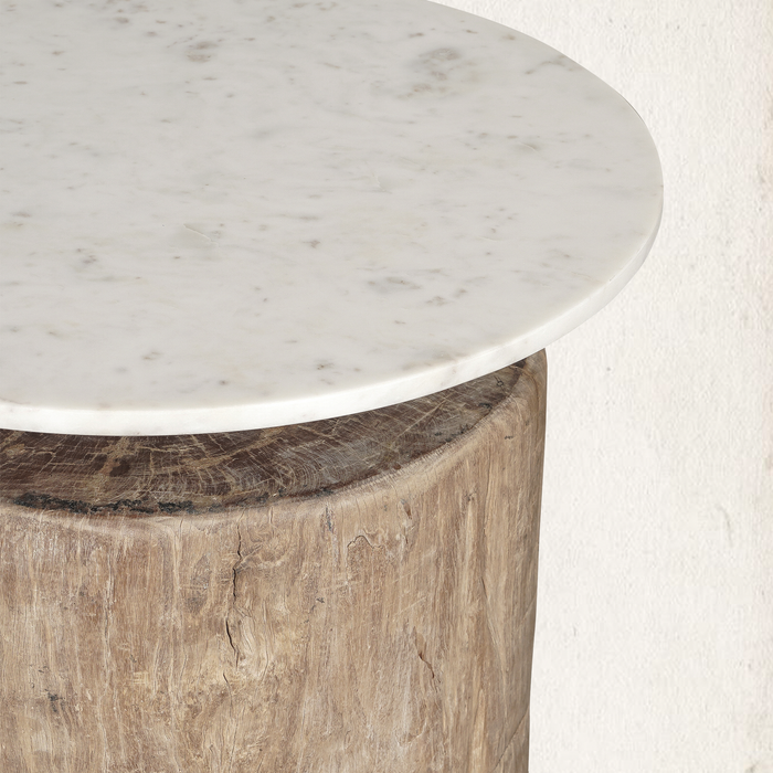 Wren Marble and Beam Side Table