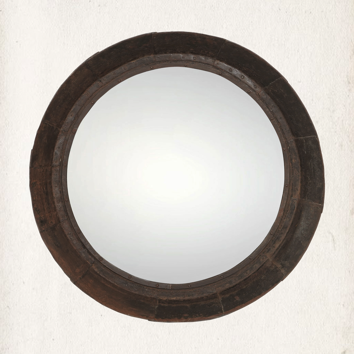 Weathered Iron Tray Mirror, 47"