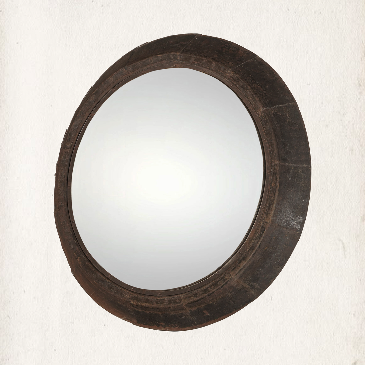 Weathered Iron Tray Mirror, 47"