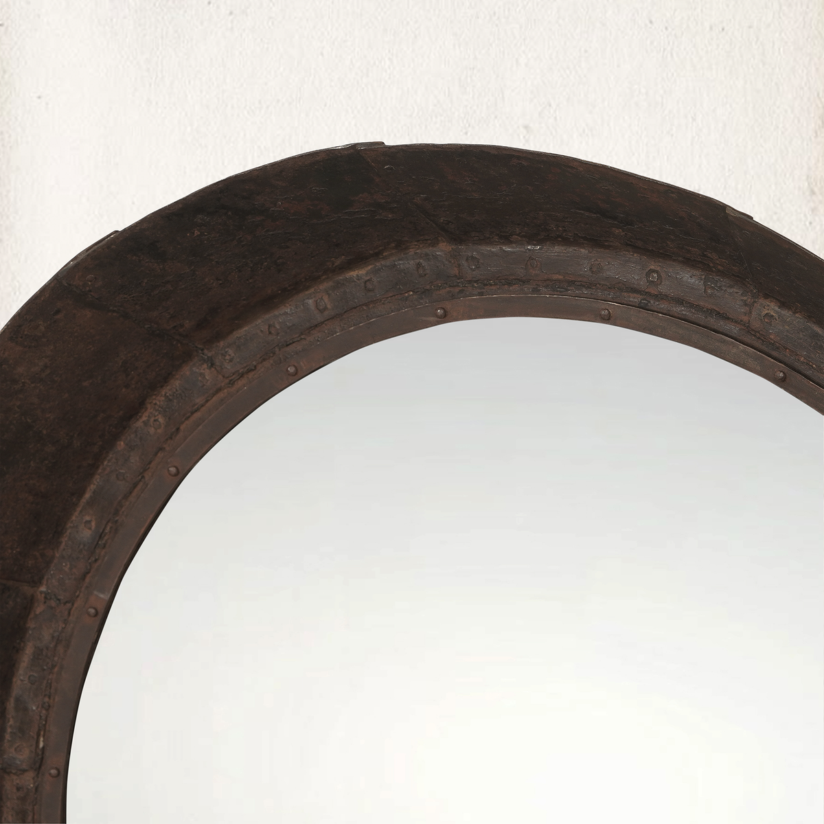 Weathered Iron Tray Mirror, 47"