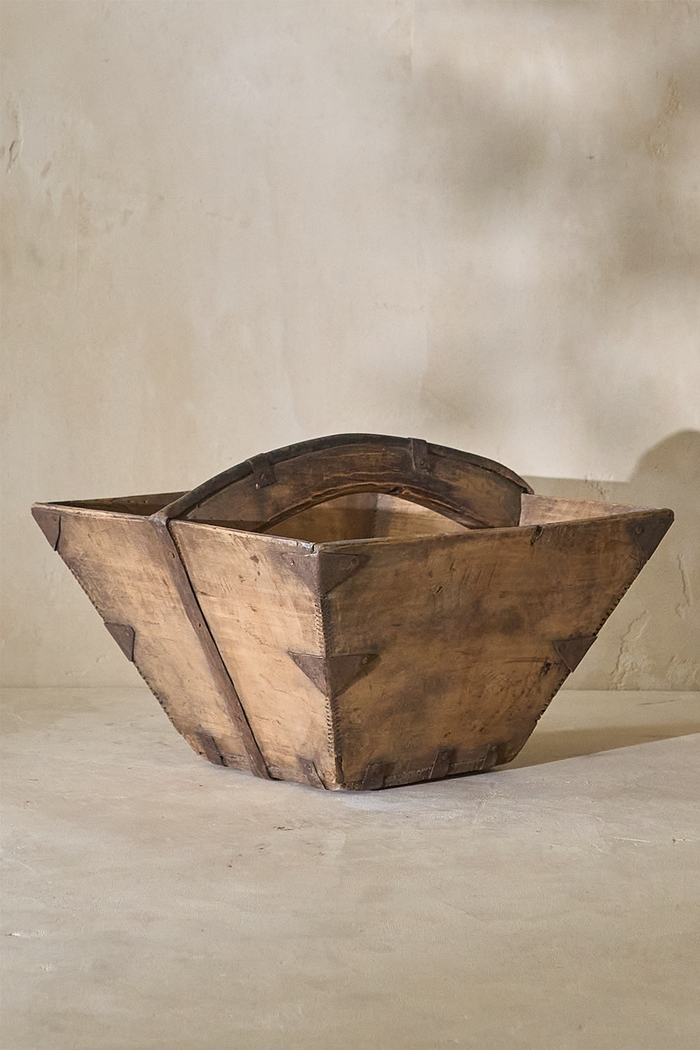 Anhui Vintage Rice Bucket - 19th Century