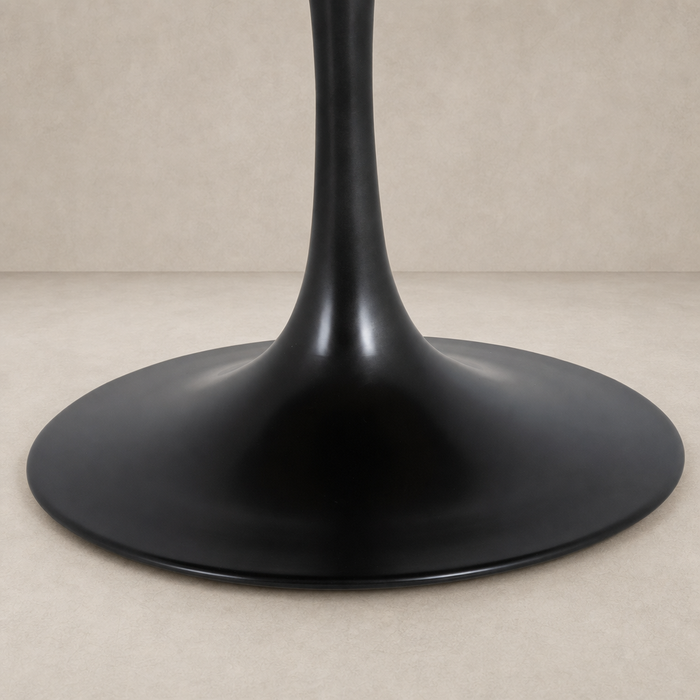 Elegant black base of Modena Dining Table showcasing a sleek, modern design.