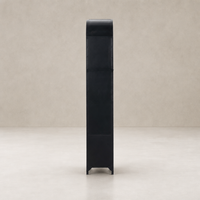 Kona Cabinet in sleek black with a modern, streamlined design and minimalistic features.