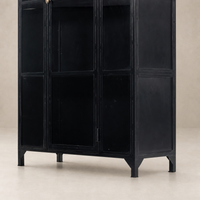 Kona Cabinet featuring a sleek black finish and modern minimalist design.